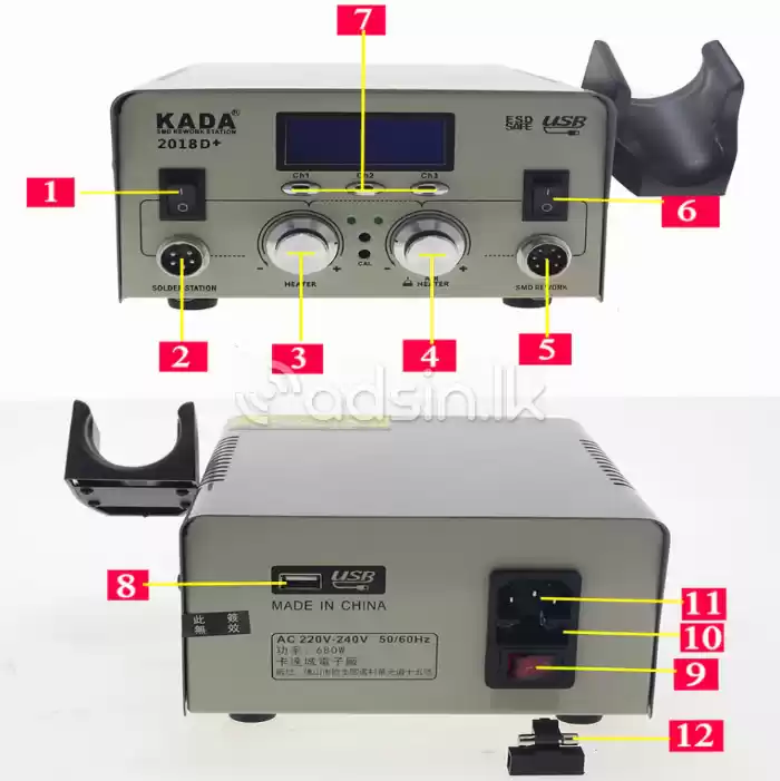 KADA 2018D+ 2 IN 1 SMD REOWRK STATION