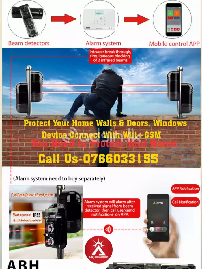 Wall Beam Sensor Burglar Alarm System 