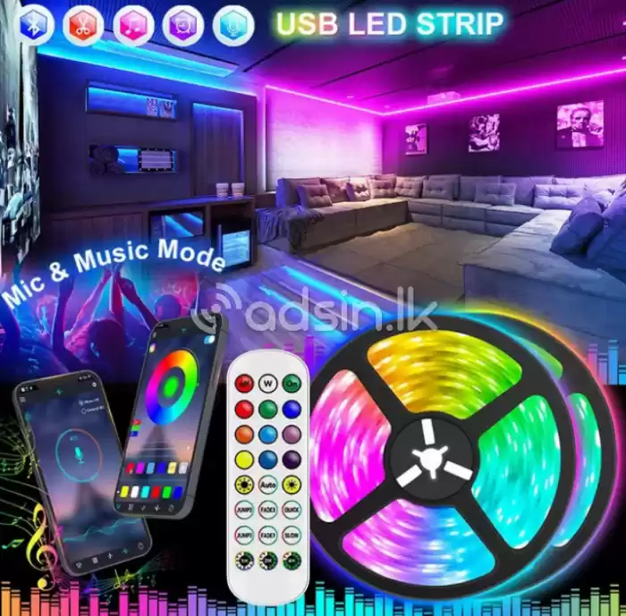 Smart Bluetooth RGB 5050 Light Strips - phone control