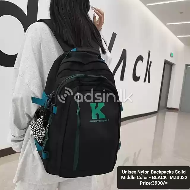 Unisex Nylon Backpacks Solid Middle
