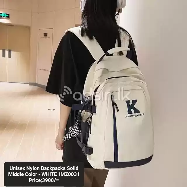 Unisex Nylon Backpacks Solid Middle