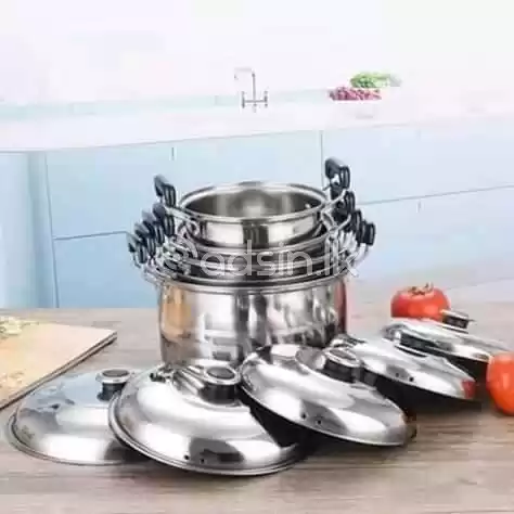 5 Pcs Stainless Steel Cookware Set With Stainless Steel Lid