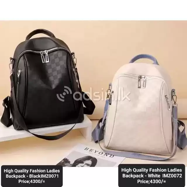 High Quality Fashion Ladies Backpack White And Black
