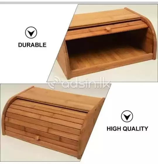 Wooden bread storage box