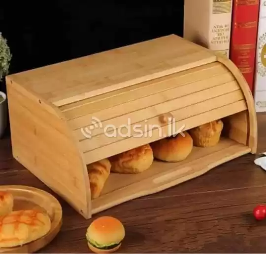 Wooden bread storage box