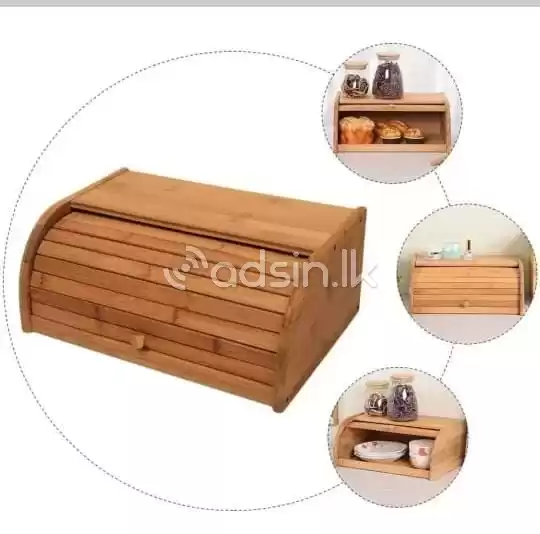 Wooden bread storage box