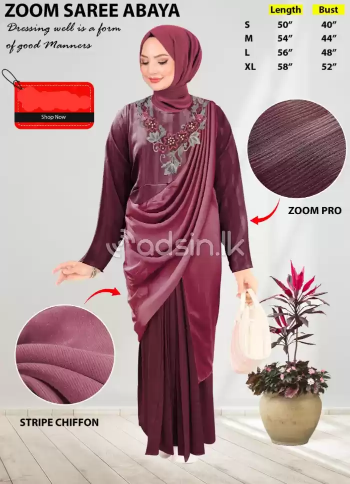 Zoom saree abaya