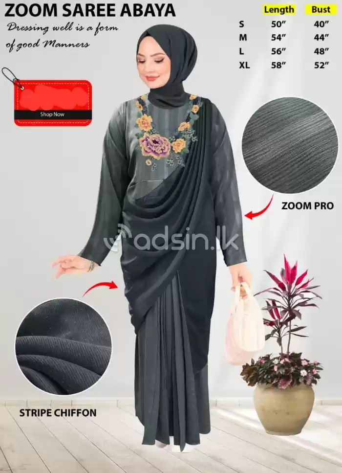 Zoom saree abaya