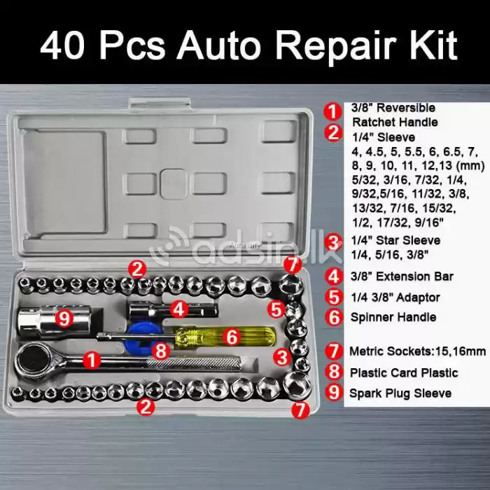 40pcs Tools Repairing Set Socket---Wrench