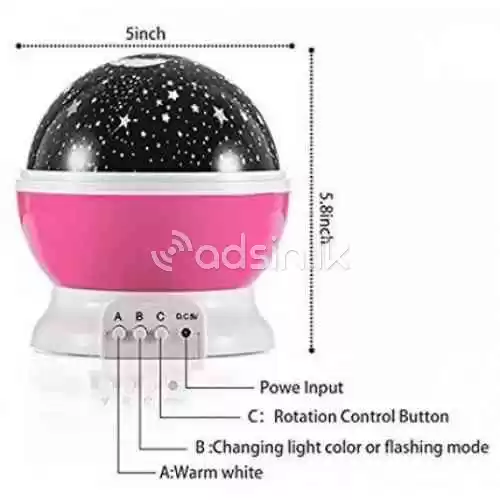 Stars, Moons Rotating Project Lamp