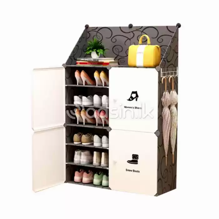 DIY- Shoe Rack 12 Layer 6 Door open-Side