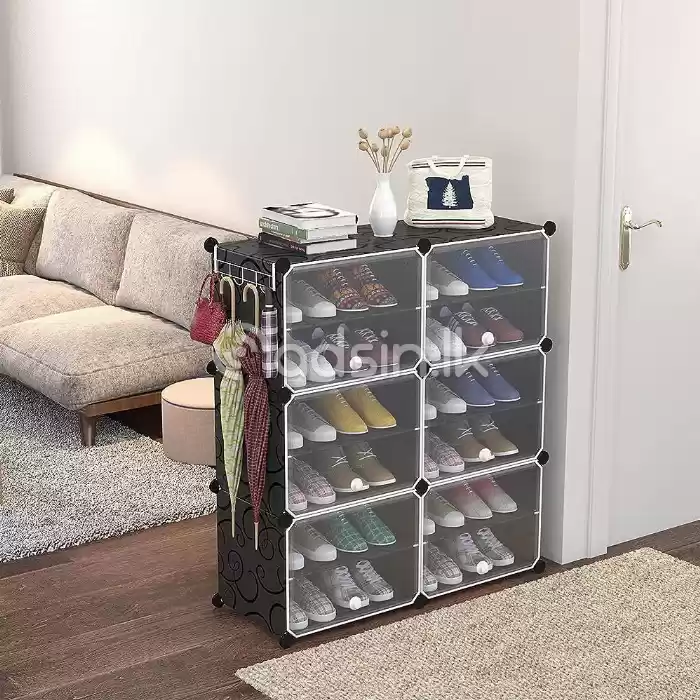 DIY- Shoe Rack 12 Layer 6 Door open-Side