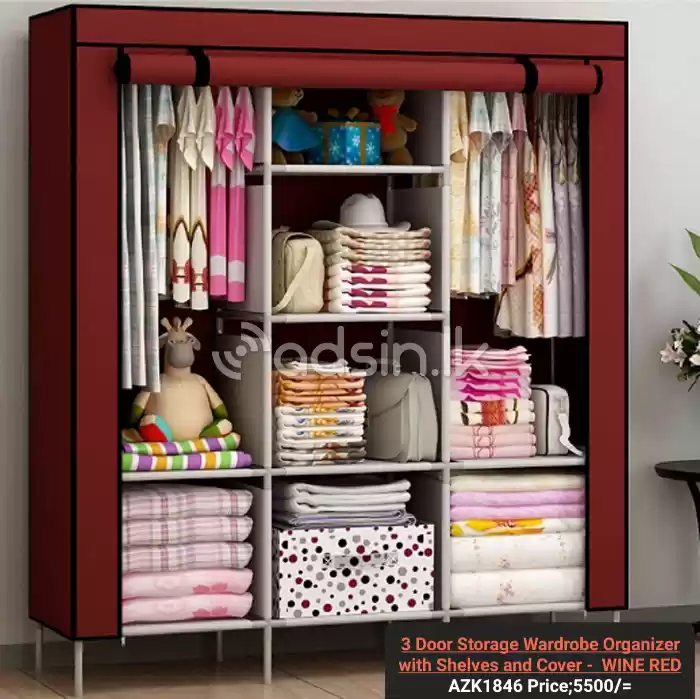 3 Door Storage Wardrobe Organizer