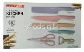 Kitchen Colorful Knife Set 7 PCS Non-Stick Coating + Chopping pad