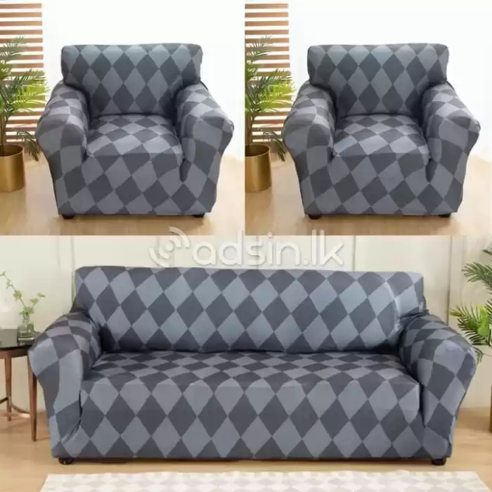 Sofa Covers -3+2+1 & 3+1+1 Full Stretchable Cover + 3 Pillow